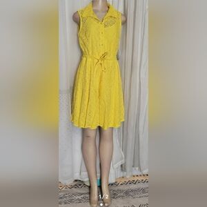 Emma & Michele Bright Yellow A-Line Skirt Dress